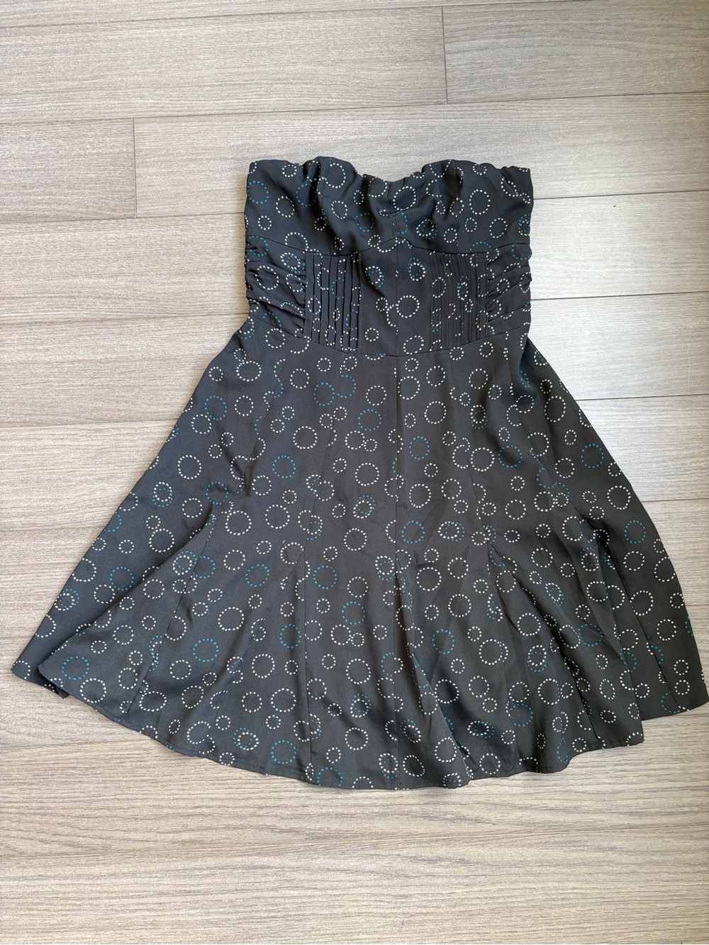 American Eagle - Strapless Sweetheart Neckline Dark Grey Print Dress (size 0)